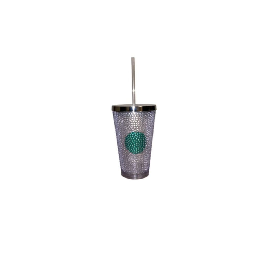 Starbucks “Dot Collection” Clear Textured Acrylic Tumbler with Silver Lid
